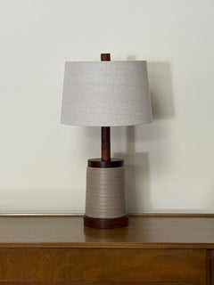 Jane and Gordon Martz Ceramic and Walnut Table Lamp