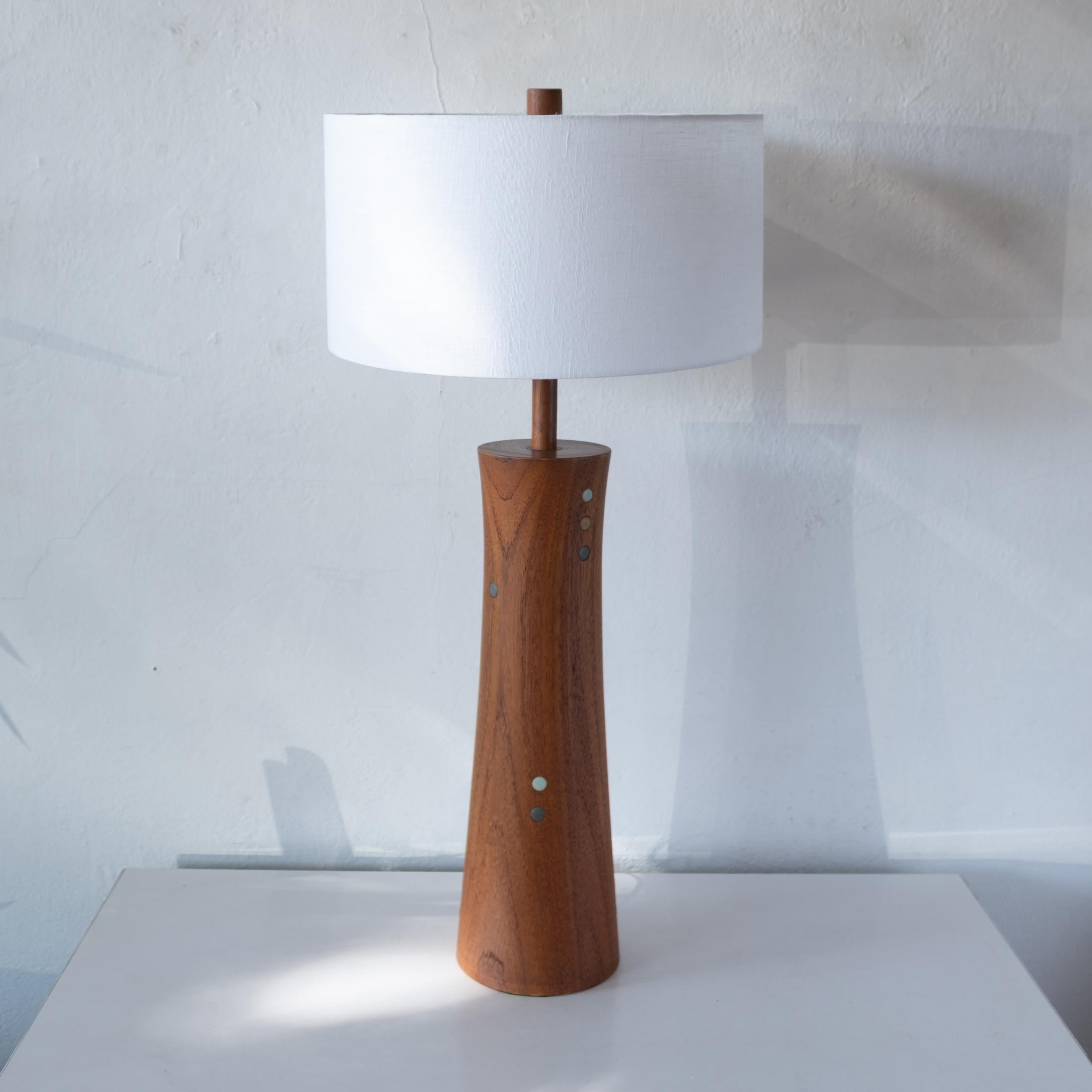 Jane and Gordon Martz Ceramic and Walnut Table Lamp For Sale 2