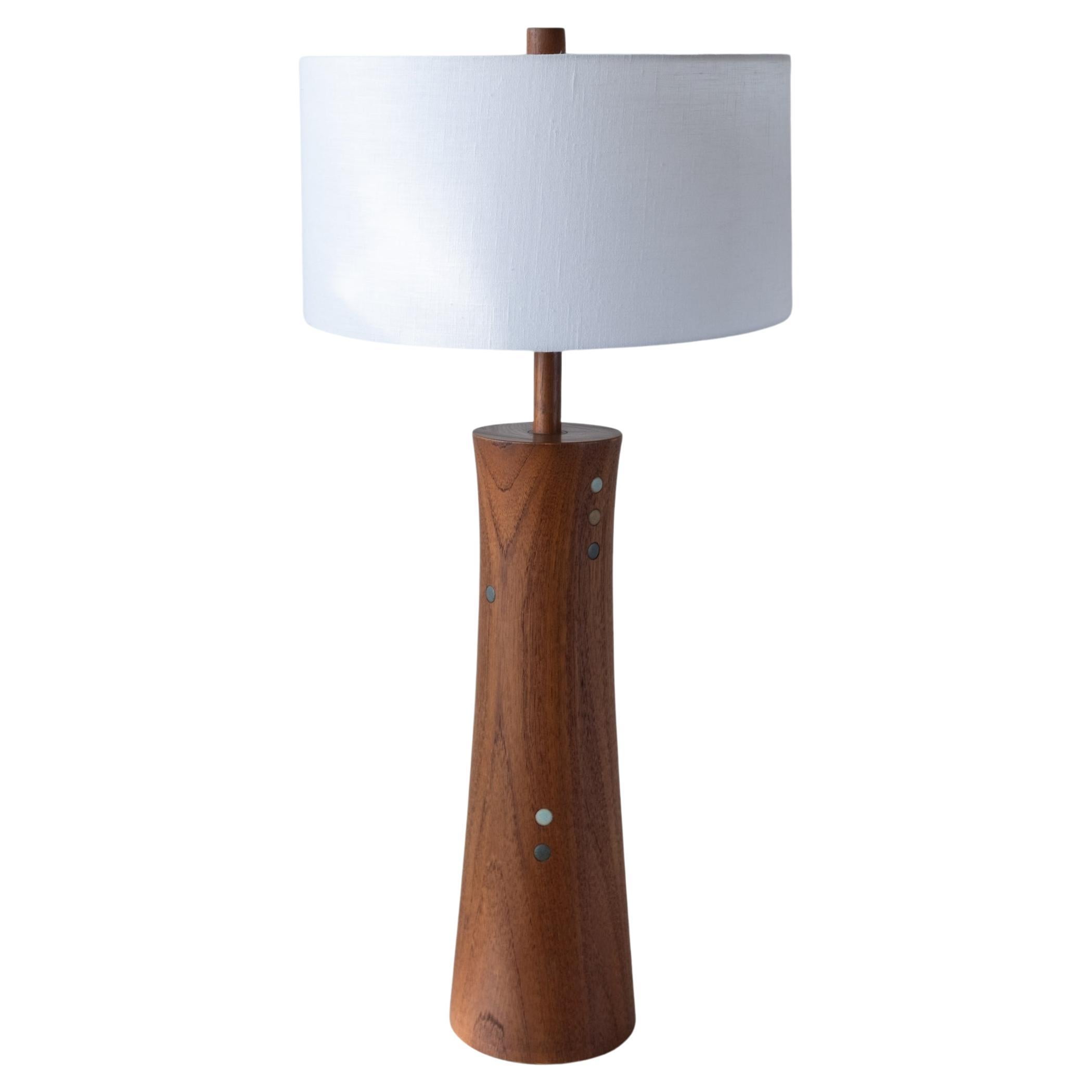 Jane and Gordon Martz Ceramic and Walnut Table Lamp For Sale