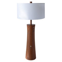 Jane and Gordon Martz Ceramic and Walnut Table Lamp