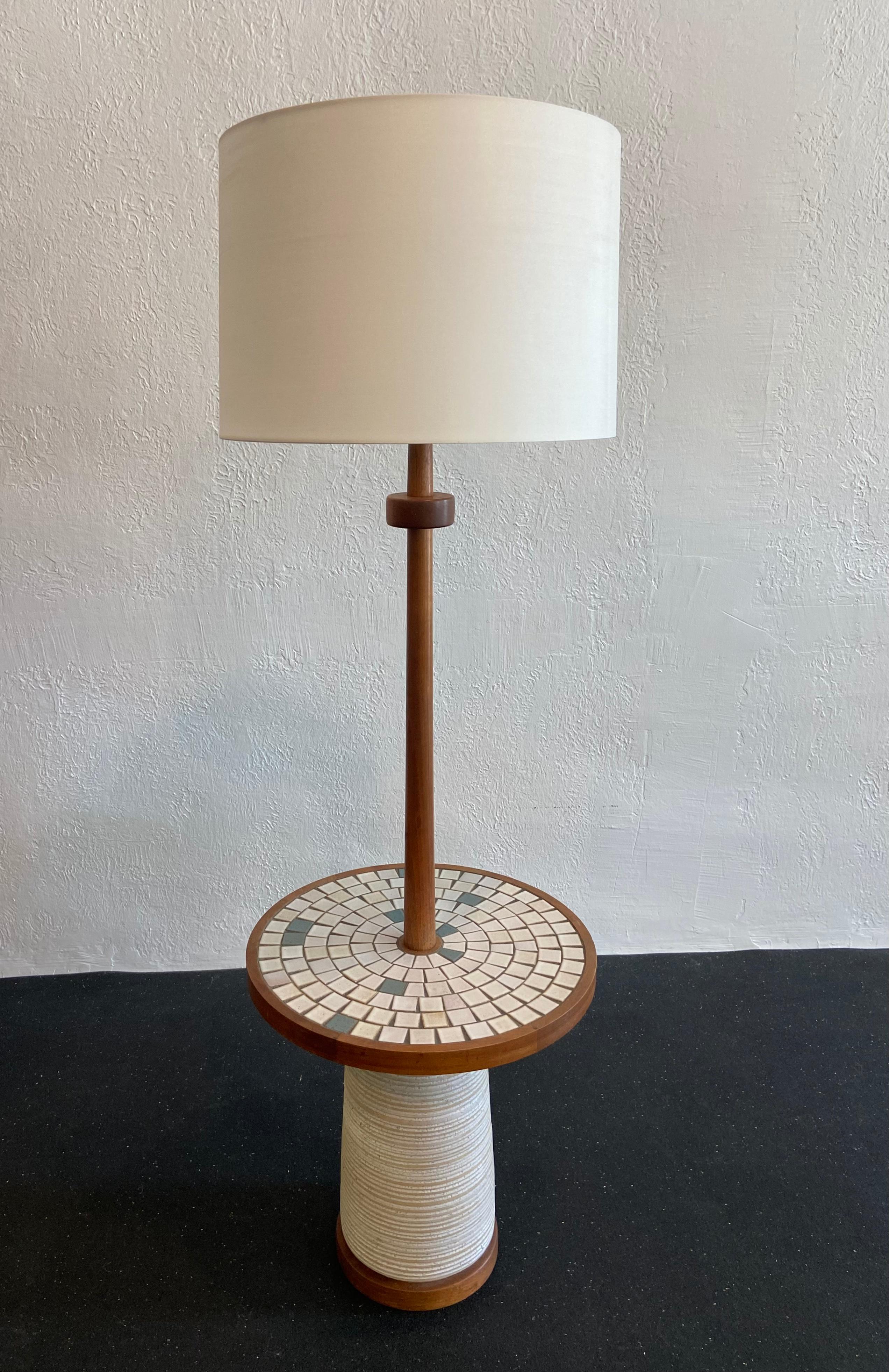 Mid-Century Modern Jane and Gordon Martz Ceramic Floor Lamp with Table