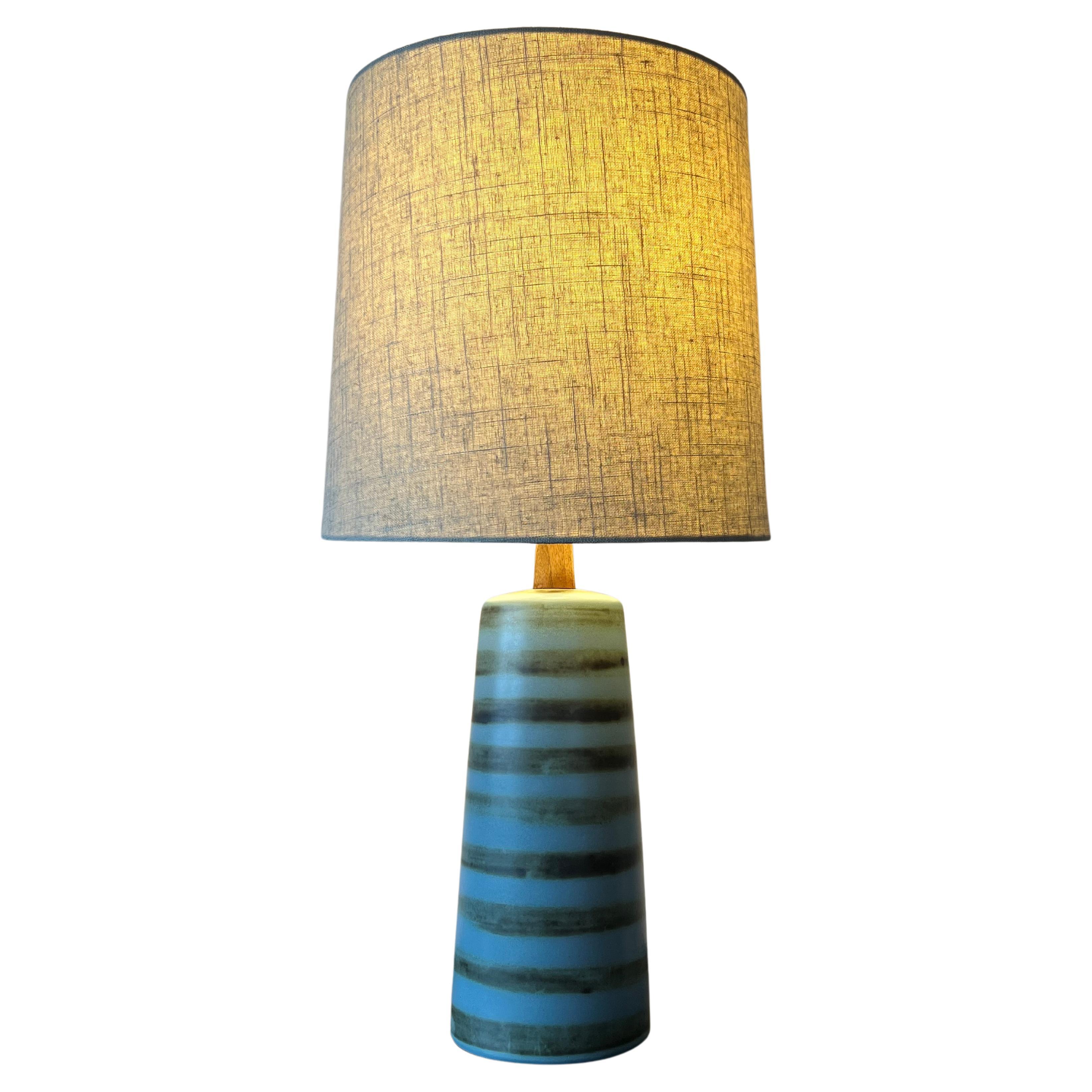 Jane and Gordon Martz Ceramic Table Lamp With Stripes For Sale