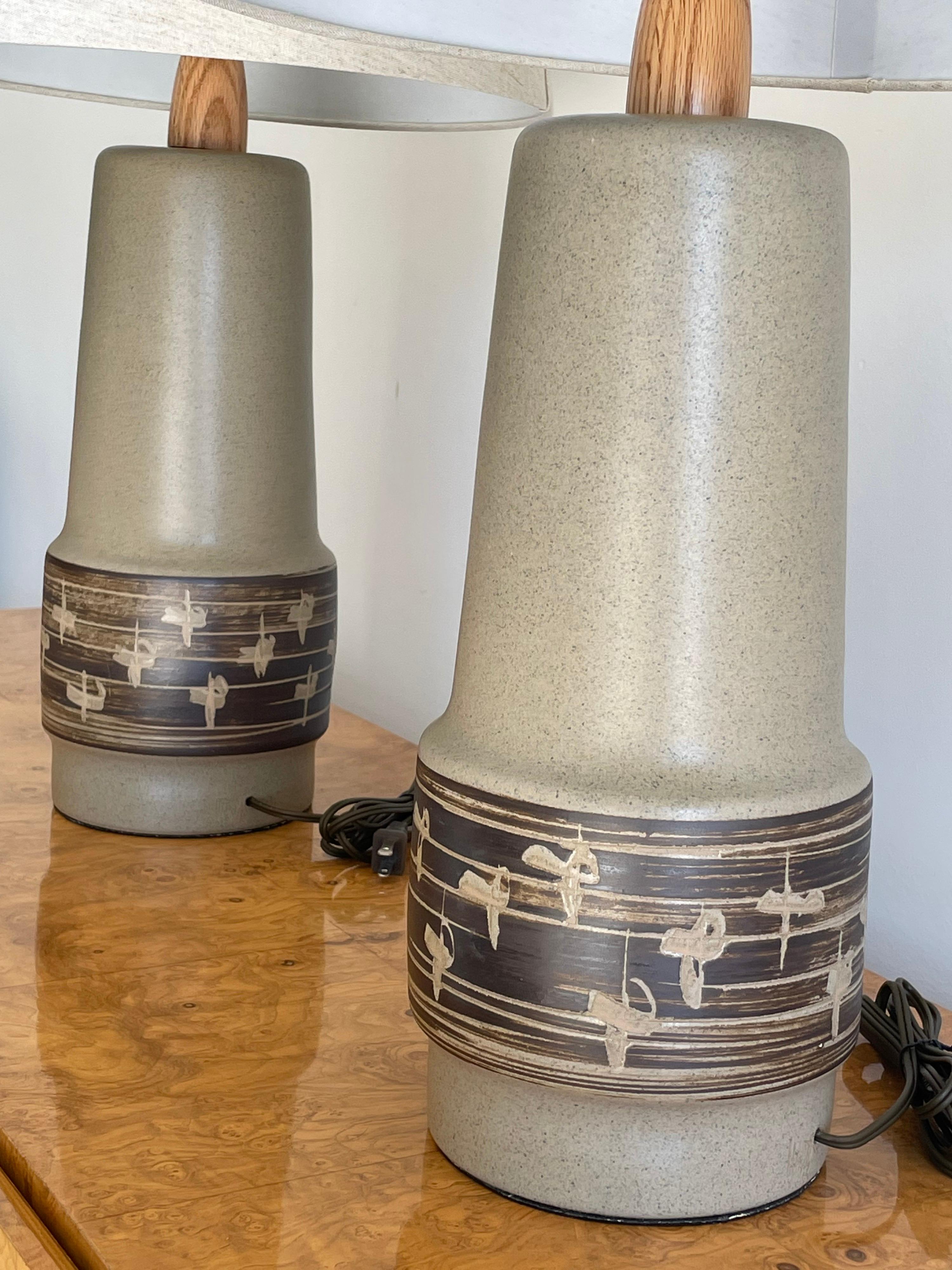 Mid-Century Modern Lampes de table en céramique Jane et Gordon Martz en vente