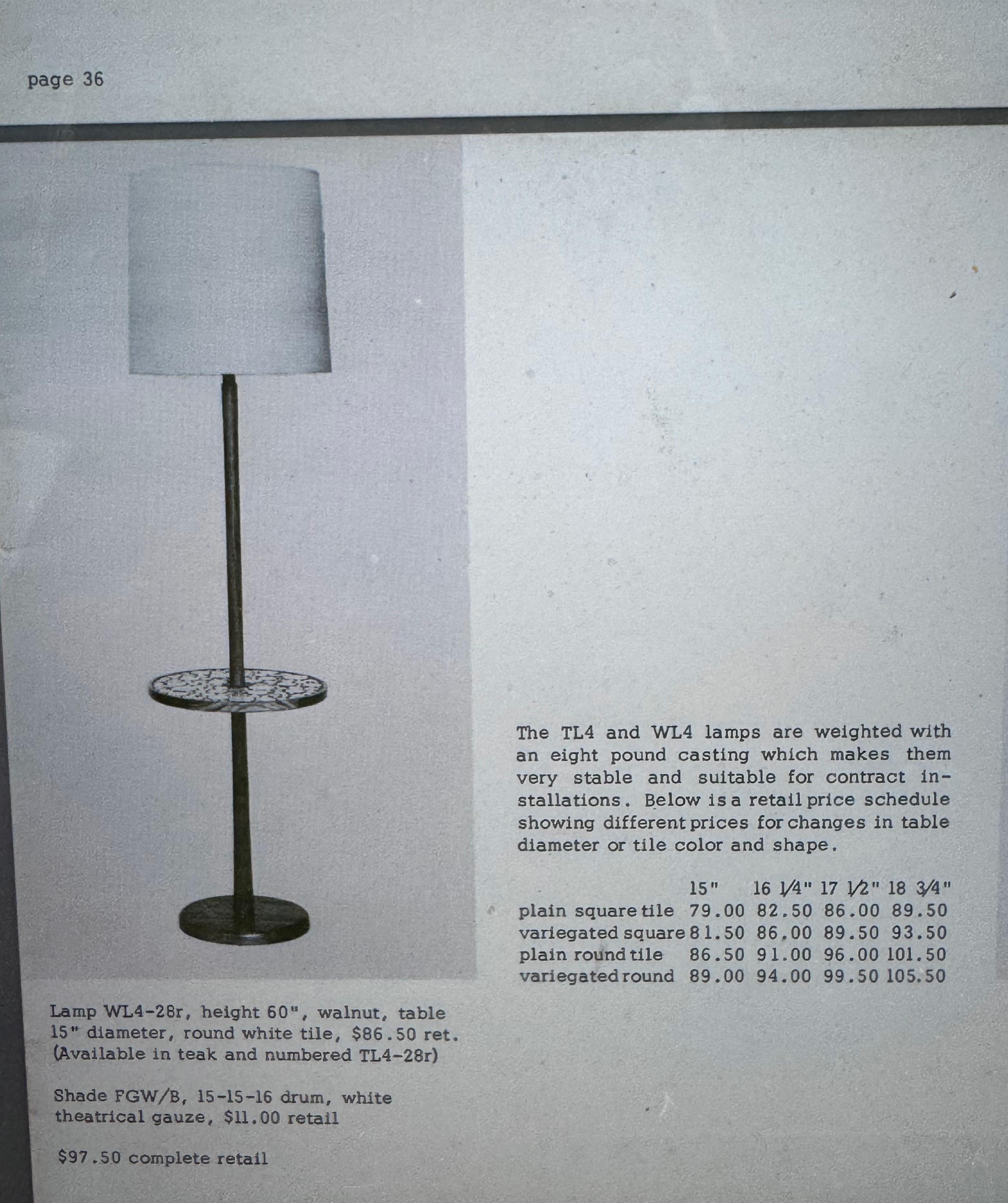 Textile Lampadaire Jane et Gordon Martz avec table à pièces Mid Century Modern en vente