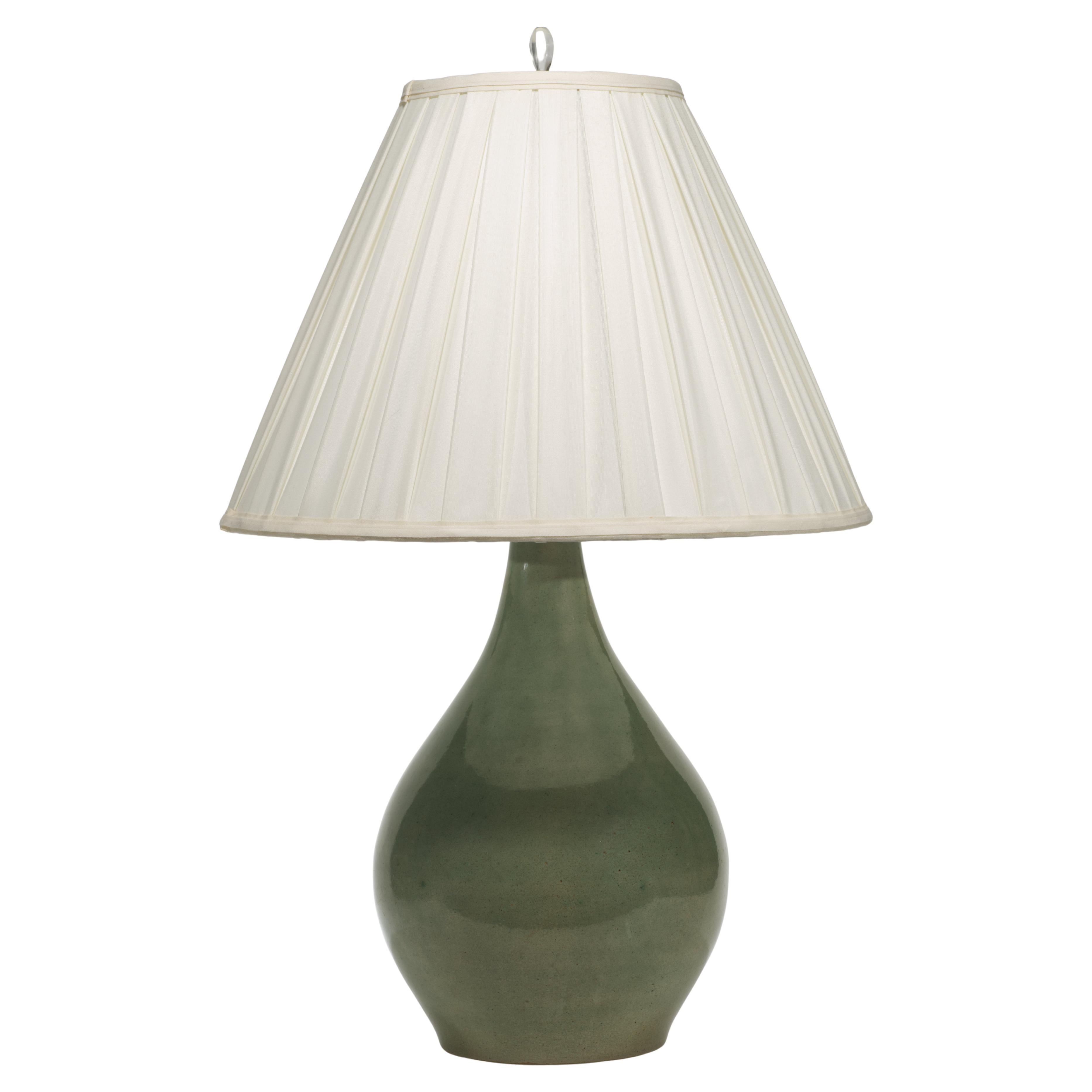 Jane and Gordon Martz for Marshall Studios Celadon Ceramic Table Lamp, 1950s in vendita