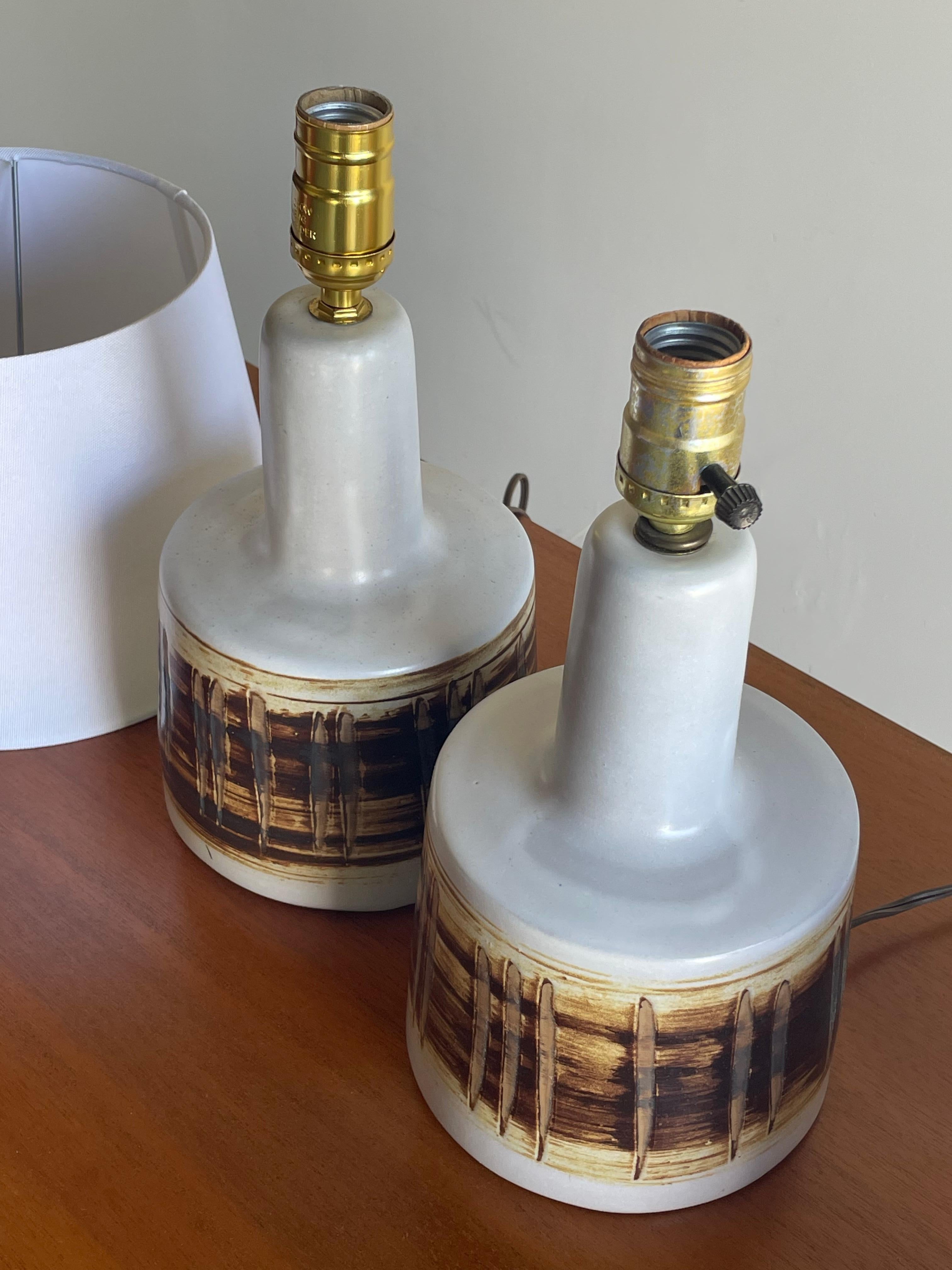 Jane and Gordon Martz for Marshall Studios Ceramic Table Lamps In Good Condition In St.Petersburg, FL