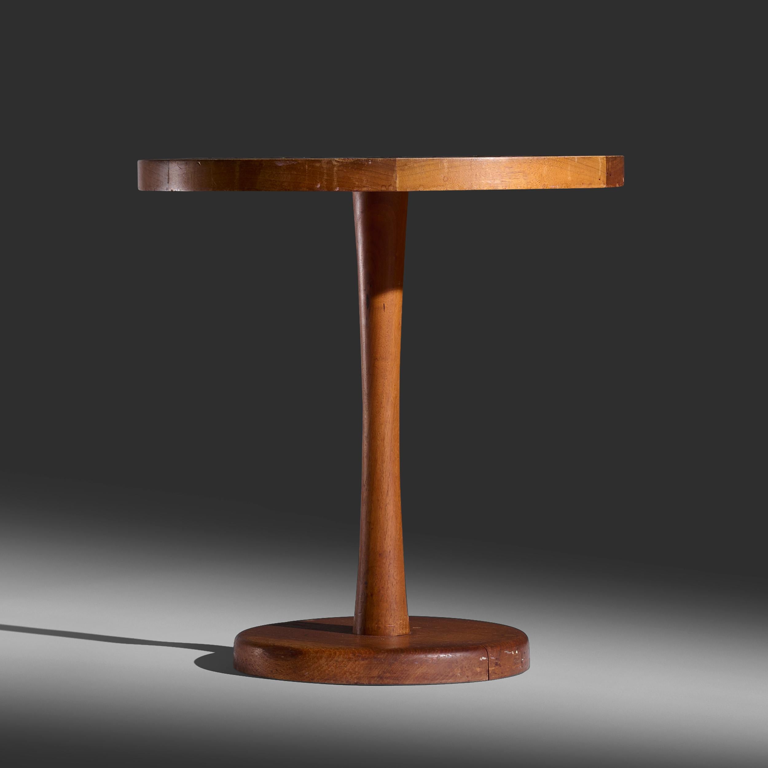 Mosaic Jane and Gordon Martz for Marshall Studios walnut and glazed tile top side table For Sale