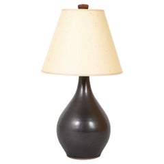 Jane and Gordon Martz Mid-Century Ceramic Lamp with Chocolate Glaze