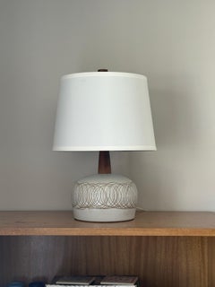 Jane and Gordon Martz Minimalist Ceramic Table Lamp in Walnut and Ceramic