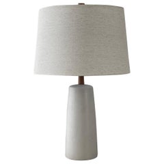 Jane and Gordon Martz Minimalist Table Lamp, Ceramic and Walnut