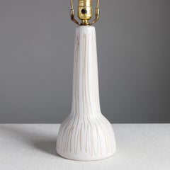 Jane and Gordon Martz Stoneware Lamp Marshall Studios, White Incised Sgraffito