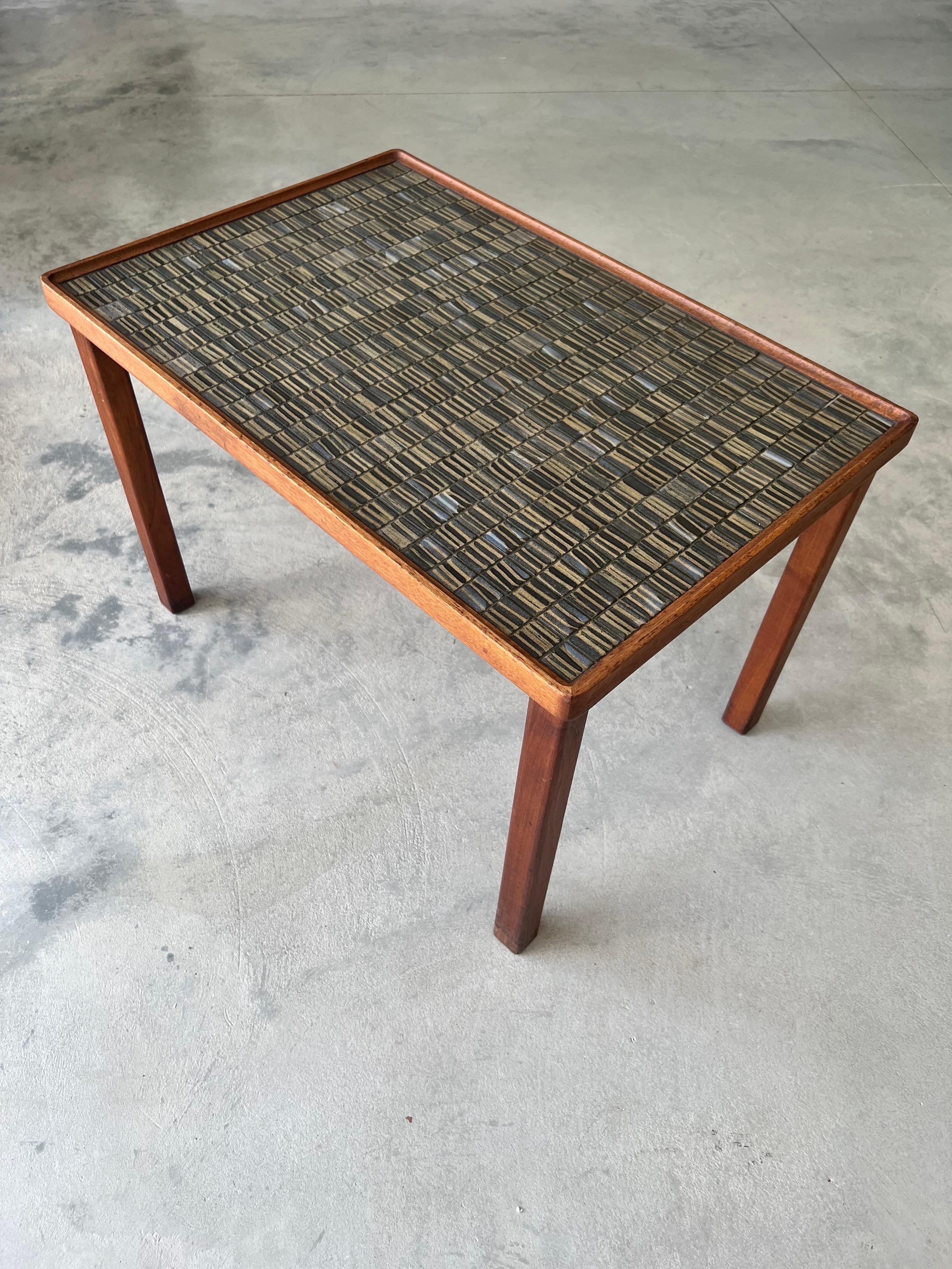Jane and Gordon Martz Tile and Walnut Occasional Table 1
