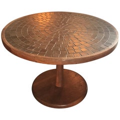 Jane and Gordon Martz Tile and Walnut Side or Cocktail Table