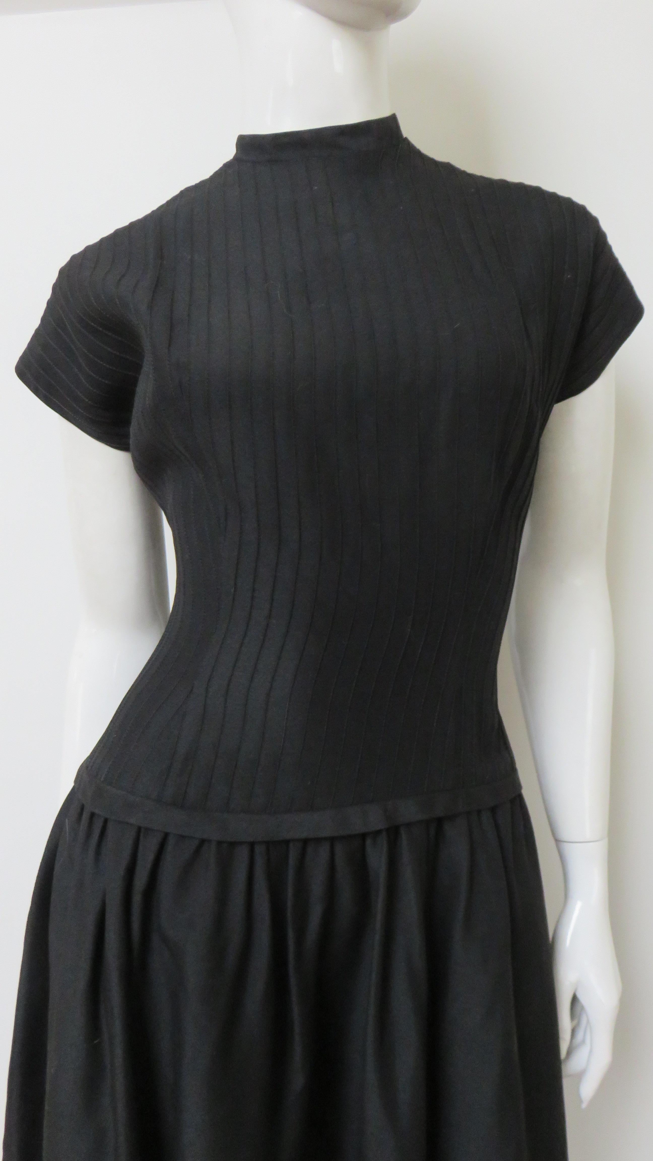 Jane Andre 1950er Jahre Vollrockes Kleid (Schwarz) im Angebot