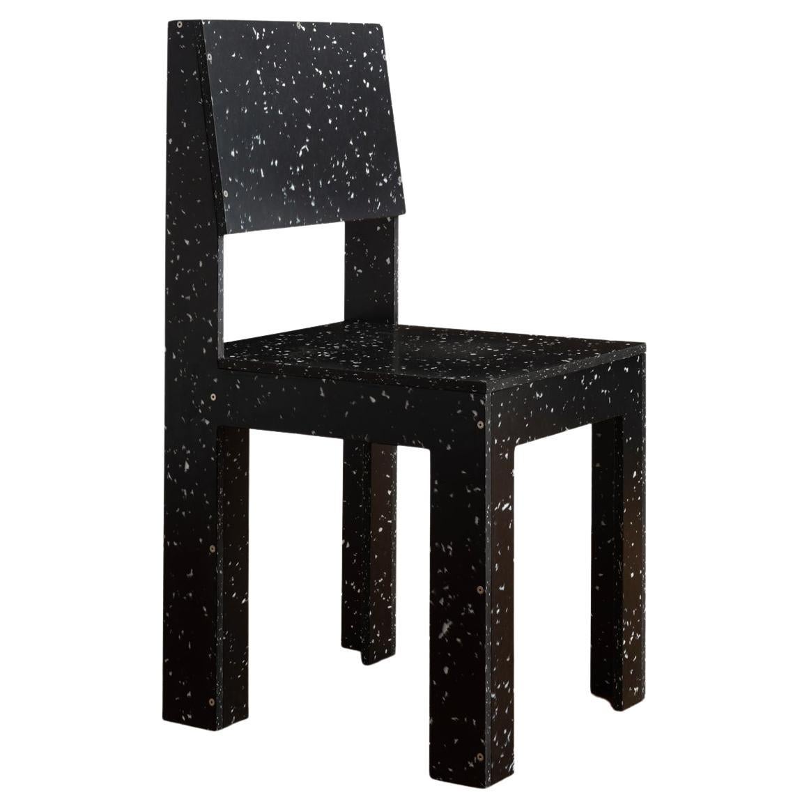 Recycled-Plastic 'RCP2 Chair' in Black & White by Jane Atfield