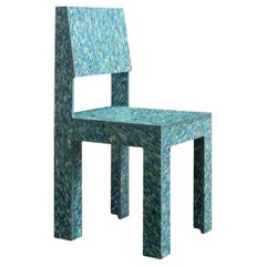 Jane Atfield RCP2 Chair in Blue & White, Sustainable 100% Post-Consumer-Plastic 