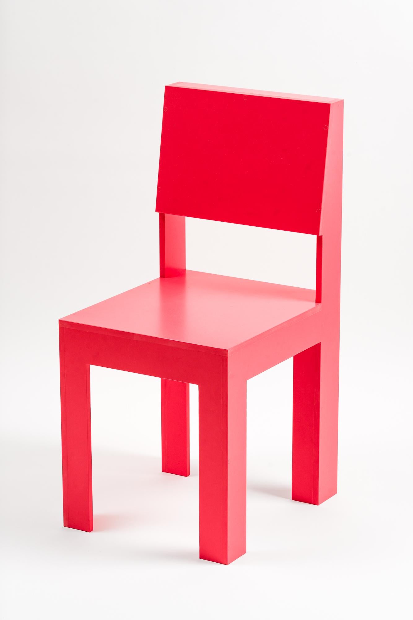 British Post-Consumer Recycled Plastic 'RCP2 Chair' in Solid Red by Jane Atfield For Sale