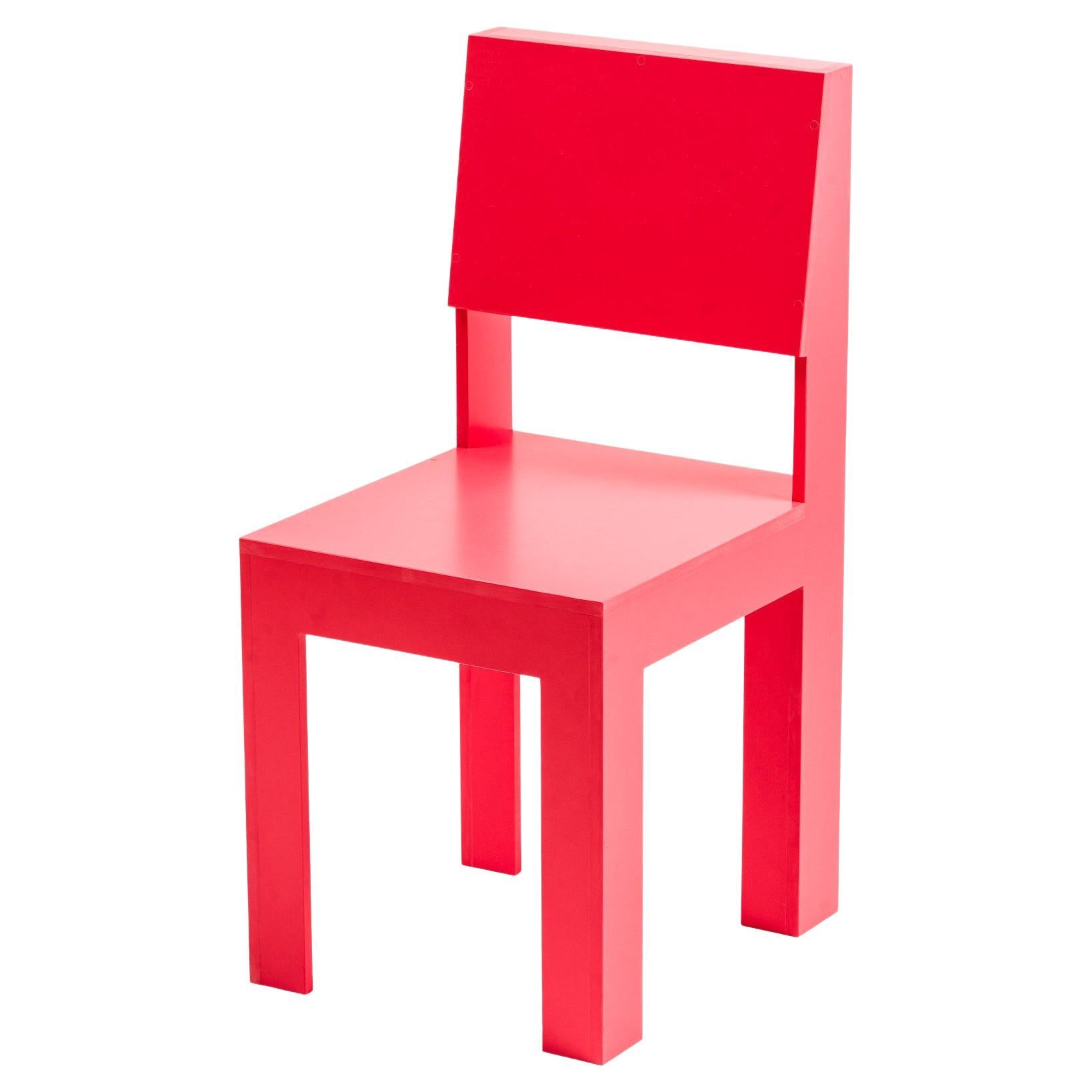 Chaise post-consumer «RCP2 Chair » en plastique recyclé rouge massif de Jane Atfield