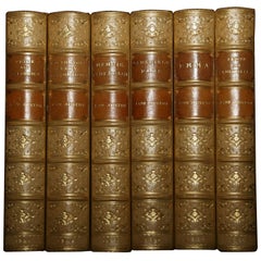 Jane Austen - Ensemble de 6 romans Classic dans des reliures en cuir d'époque, 1886-1901