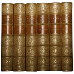 Used Jane Austen 6-Volume Set of Classic Novels in Period Leather Bindings, 1886-1901