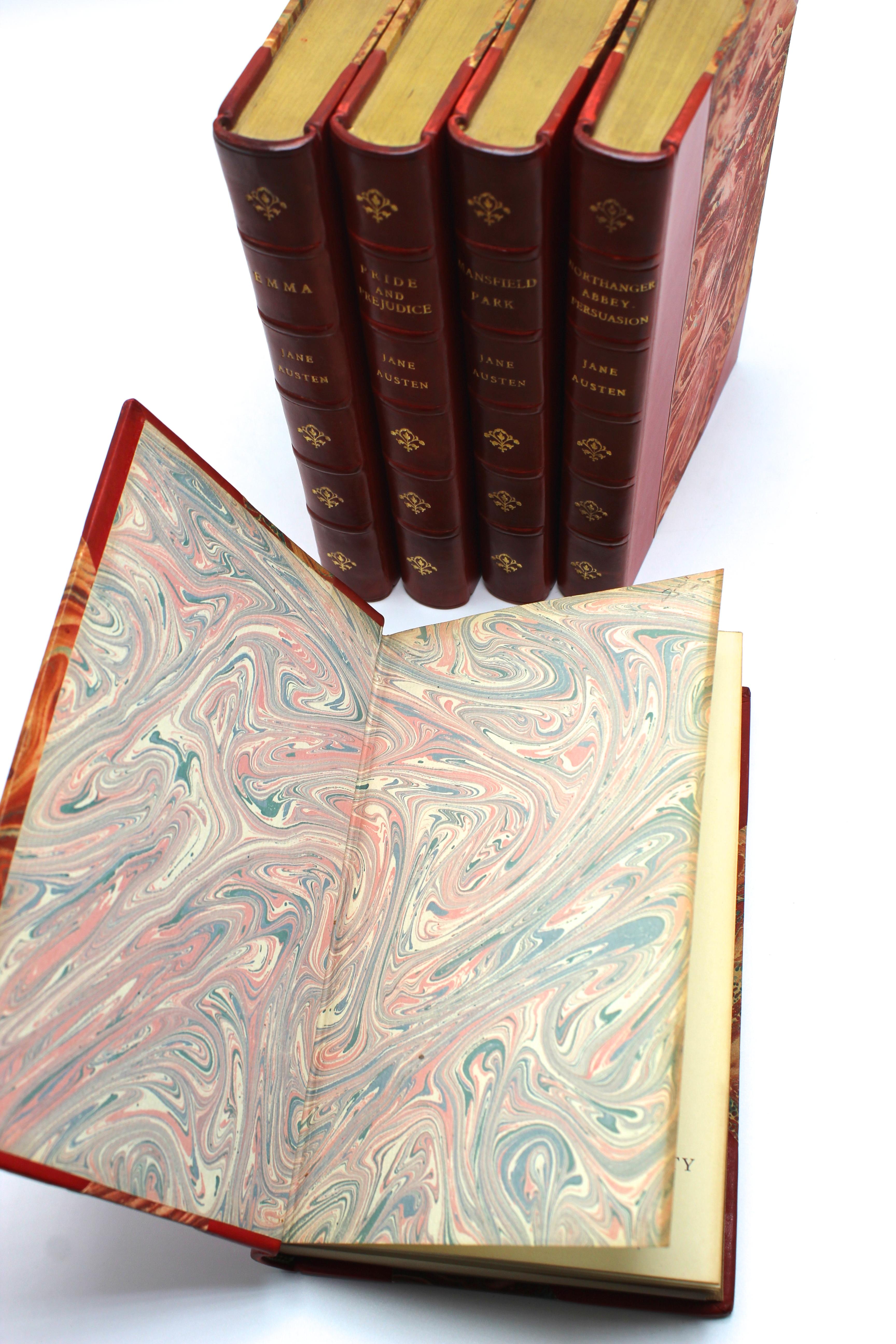 Jane Austen's Werke, herausgegeben von Robert Riviere & Son, fünf Bände, 1920er Jahre (Frühes 20. Jahrhundert)