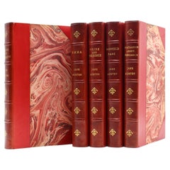 Œuvres de Jane Austen, publiées par Robert Riviere & Son, ensemble de cinq volumes, années 1920