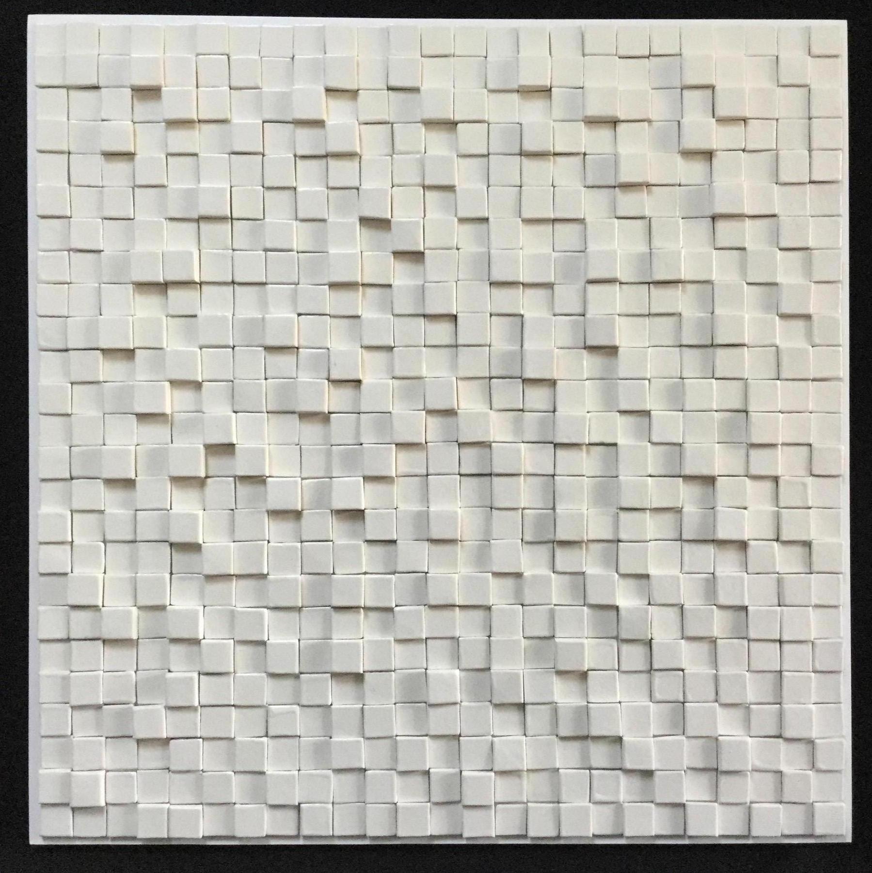 All That Jazz XIX / ceramic wall sculpture - pure white - Sculpture by Jane B. Grimm