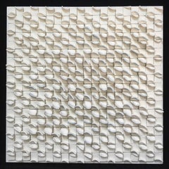 Allegro II / ceramic wall sculpture - white with blue grey