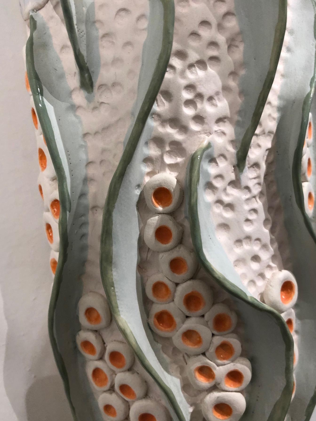 Coral Reef II / sea inspired ceramic wall sculpture  - Contemporary Sculpture by Jane B. Grimm