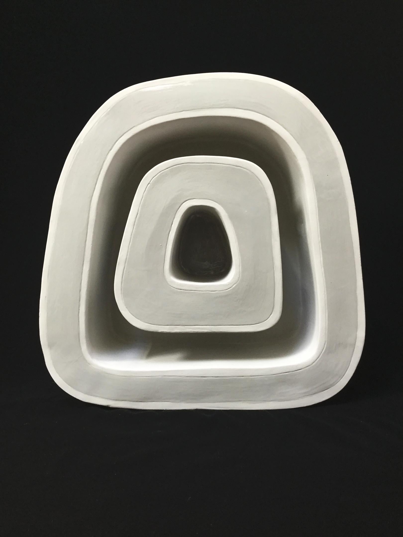 Inside Out - Donut II / ceramic sculpture - Sculpture by Jane B. Grimm