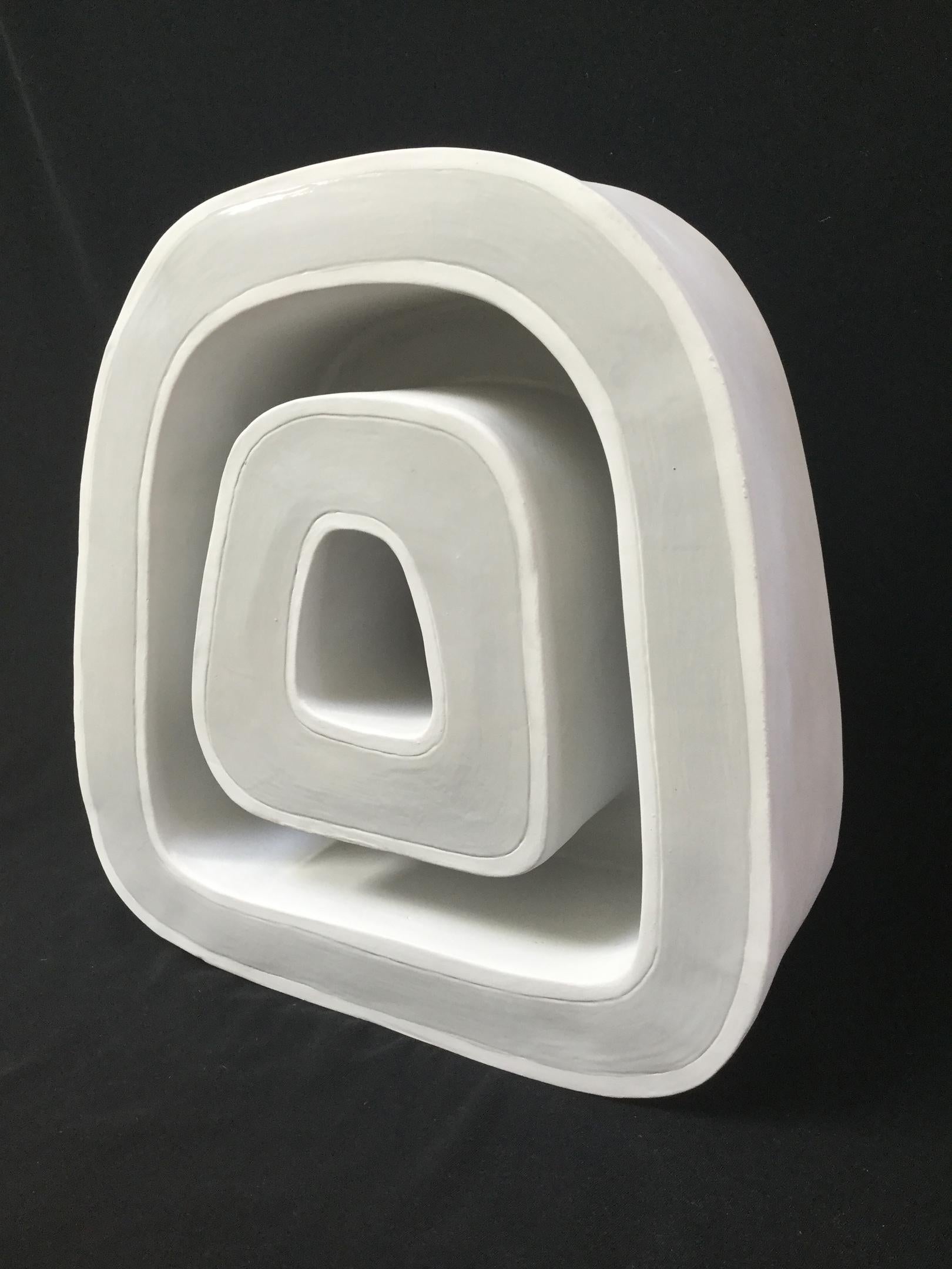 Inside Out - Donut II / ceramic sculpture - Pop Art Sculpture by Jane B. Grimm