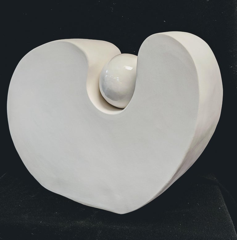 Jane B. Grimm Abstract Sculpture - Rhapsody VII - ceramic free standing sculpture minimal serene