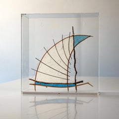 Paper Sculpture II, Abstract boat sculpture by Jane Balsgaard