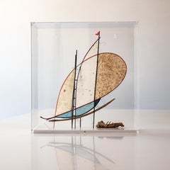 Paper Sculpture III, Abstract boat sculpture by Jane Balsgaard