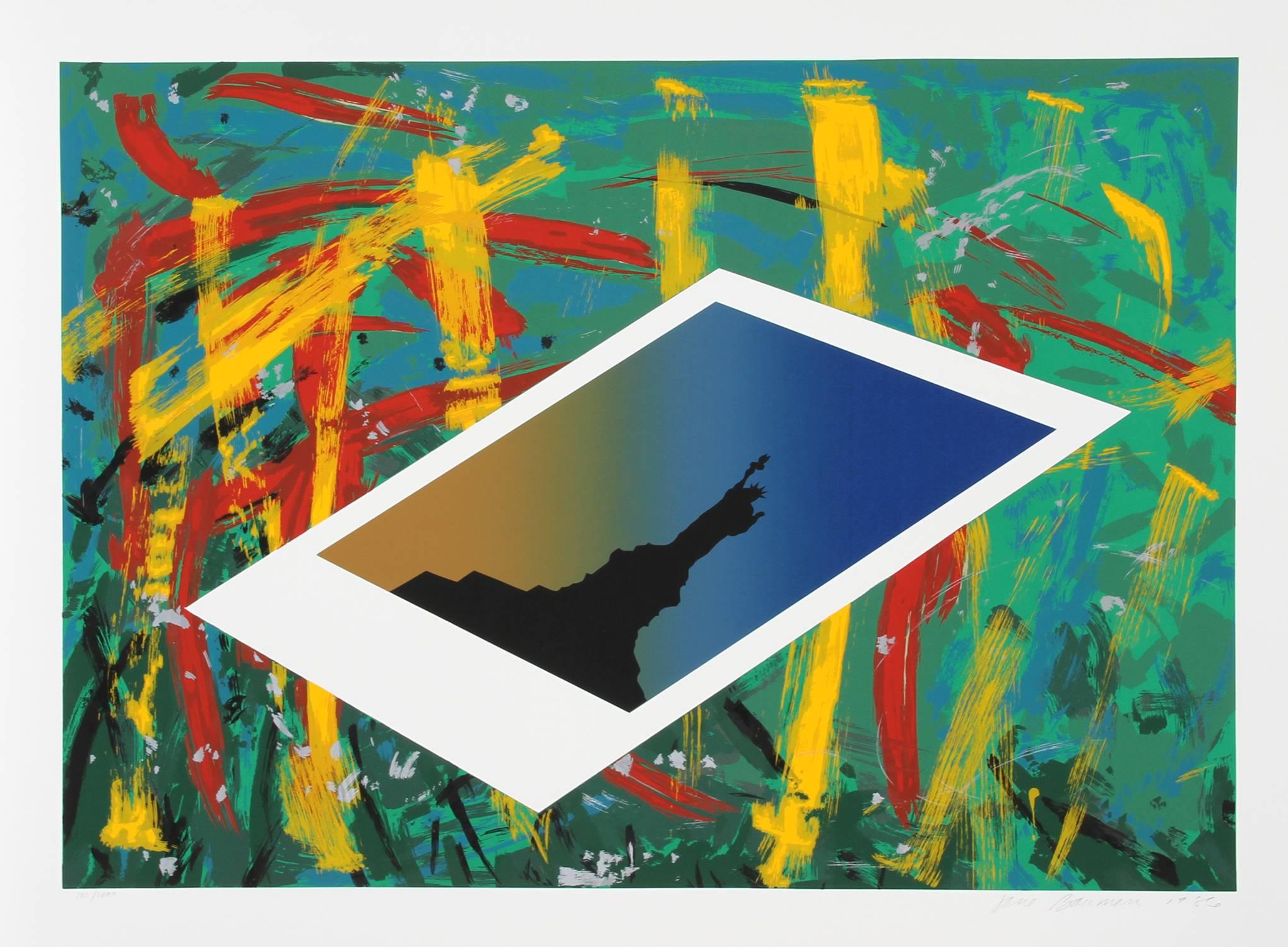 Artist:  Jane Bauman, American
Title: Liberty
Year: 1986
Medium: Silkscreen, signed and numbered in pencil 
Edition: 1000
Paper Size: 30 x 42 inches 