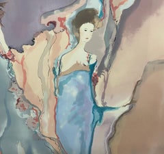 Acuarela de Jane Bazinet Enmarcada Estilo Regencia de Hollywood