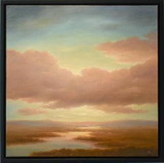 Above (Luminist Style Hudson River School Landscape Painting of Clouds & Sunset)