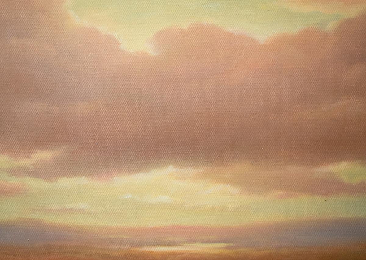 Above (Luminist-Stil Hudson River School Landschaftsgemälde von Wolken und Sonnenuntergang) 1