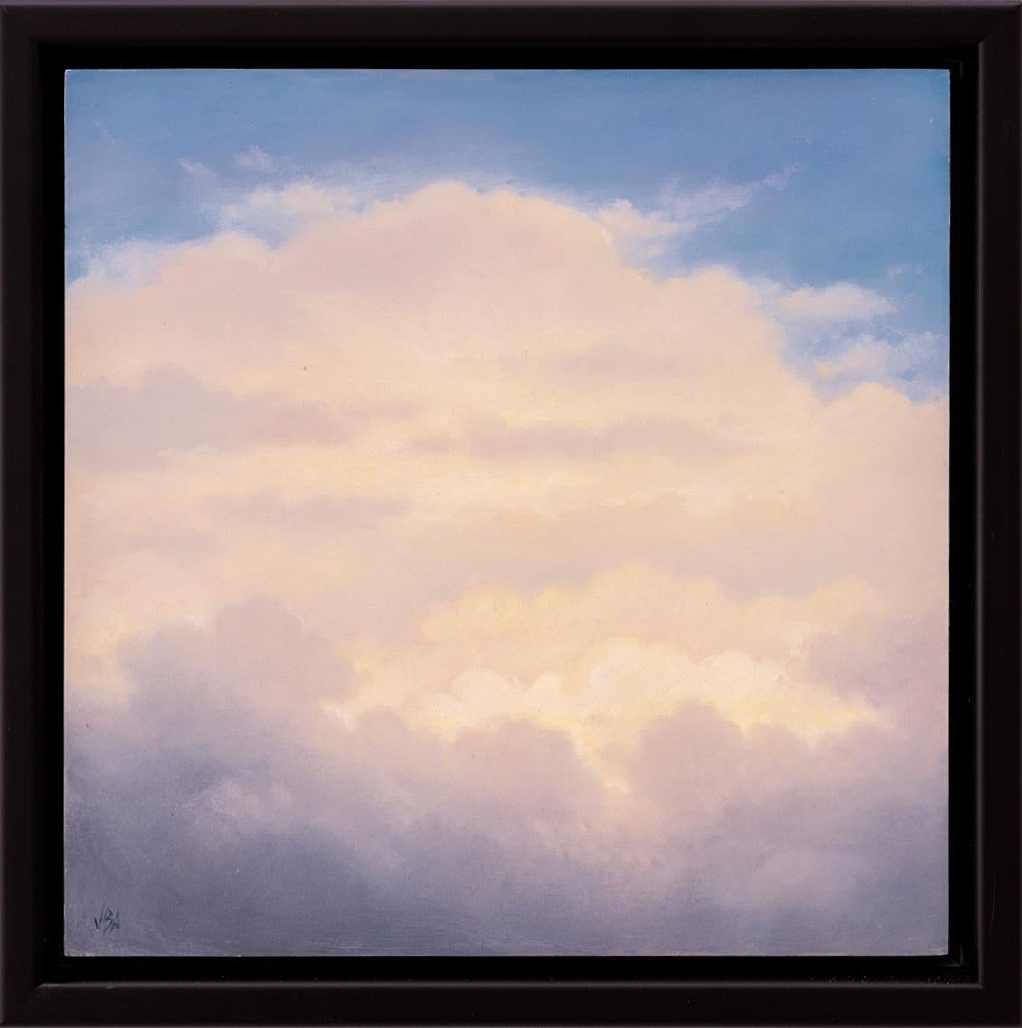 Cloud Icon XXV (Small Contemporary Cloudscape Painting on Panel, Framed) 1