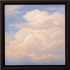 Cloud Icon XXVI (Small Contemporary Cloudscape Painting on Panel, Framed)