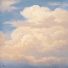 Cloud Icon XXVI (Small Contemporary Cloudscape Painting on Panel, Framed)