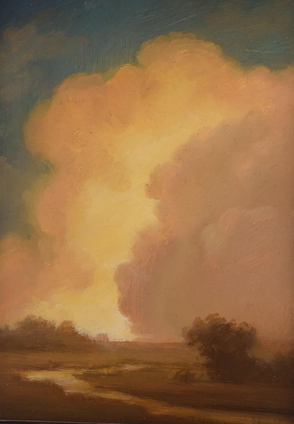 Clouds on the Horizon: Hudson River School Landscape Painting in Classical Frame 1