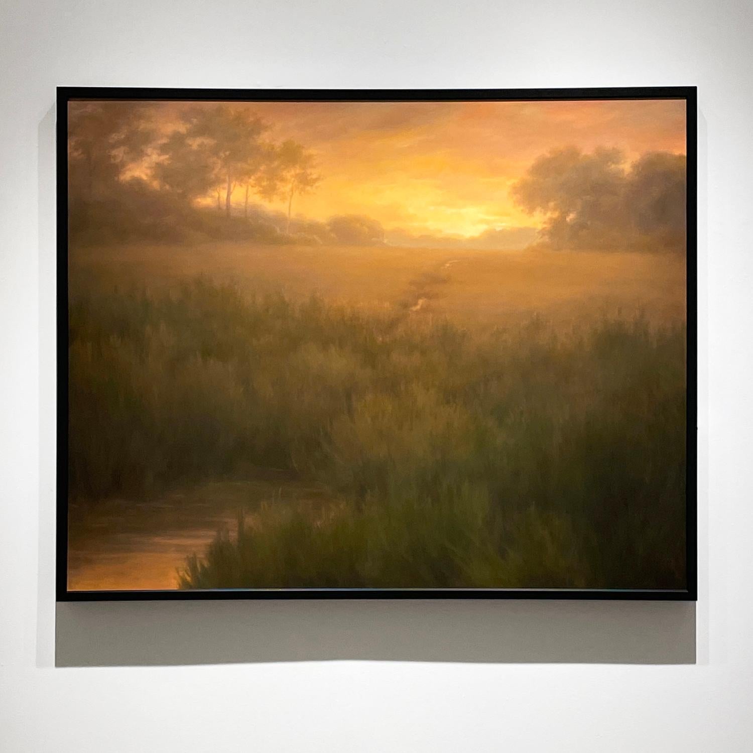 Evocation (Hudson River School Landscape Oil Painting of Sunset, Framed) For Sale 3