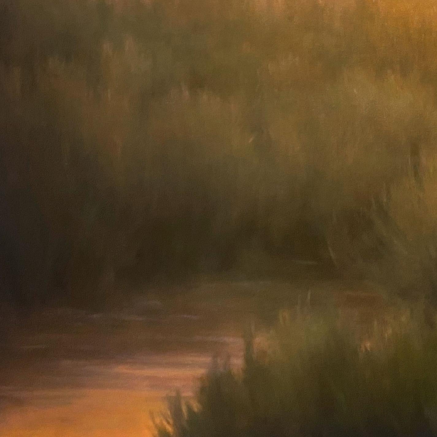 Evocation (Hudson River School Landscape Oil Painting of Sunset, Framed) For Sale 4