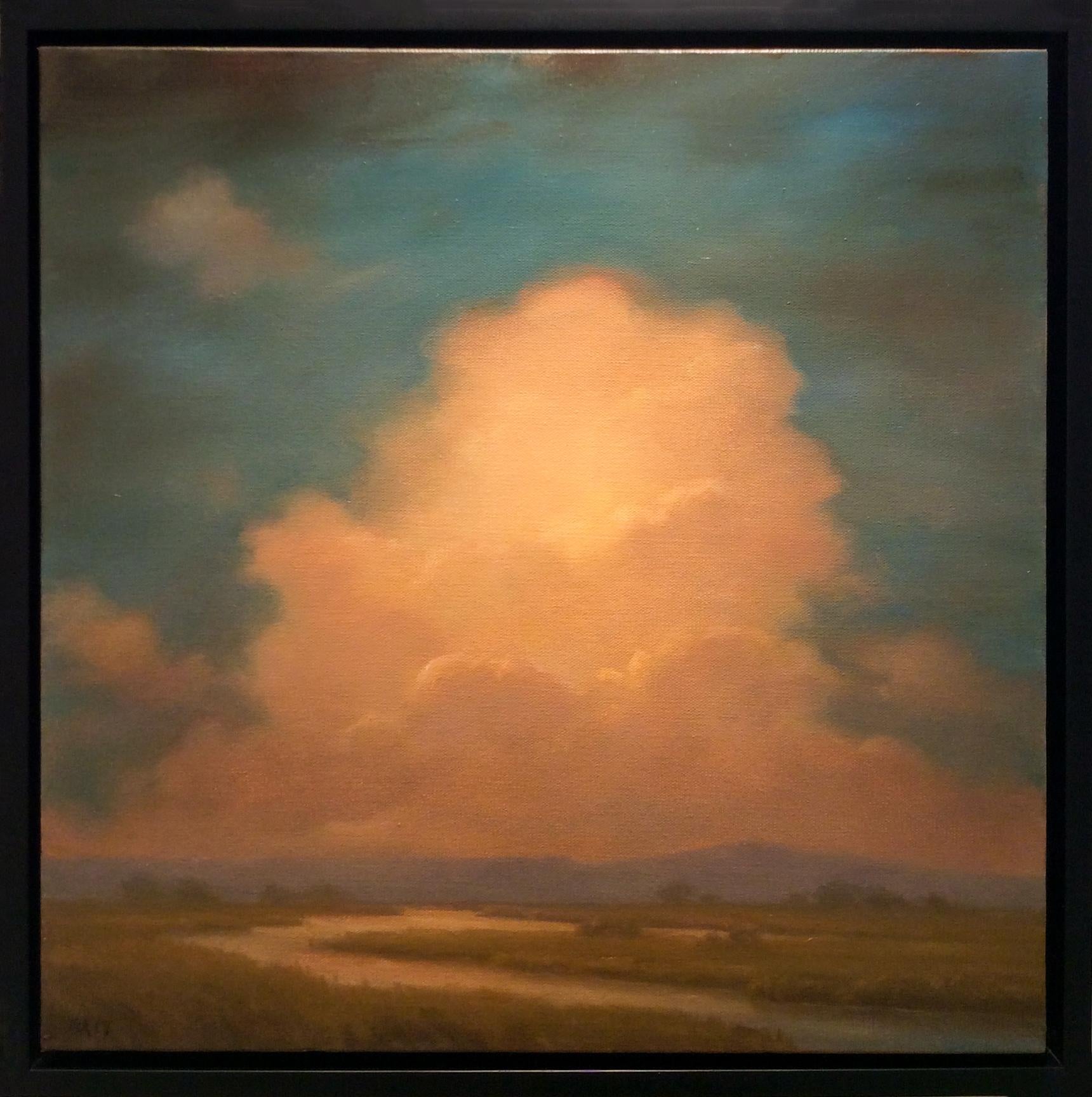 Oneness: Contemporary Hudson River Valley Landscape Painting of Luminous Clouds 2