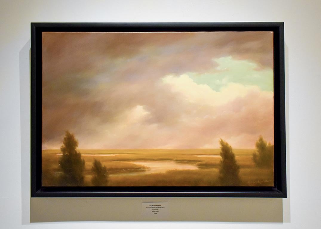 Passing Clouds Over the Marshes (Hudson River School Landscape Painting, Framed) 1