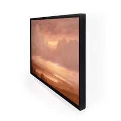 The Valley Luminous: Hudson River School Landscape Oil Painting of Summer Sunset