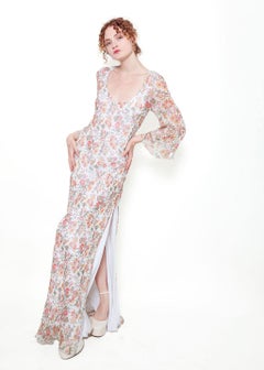 Jane Booke Floral Chiffon Dress With Slit