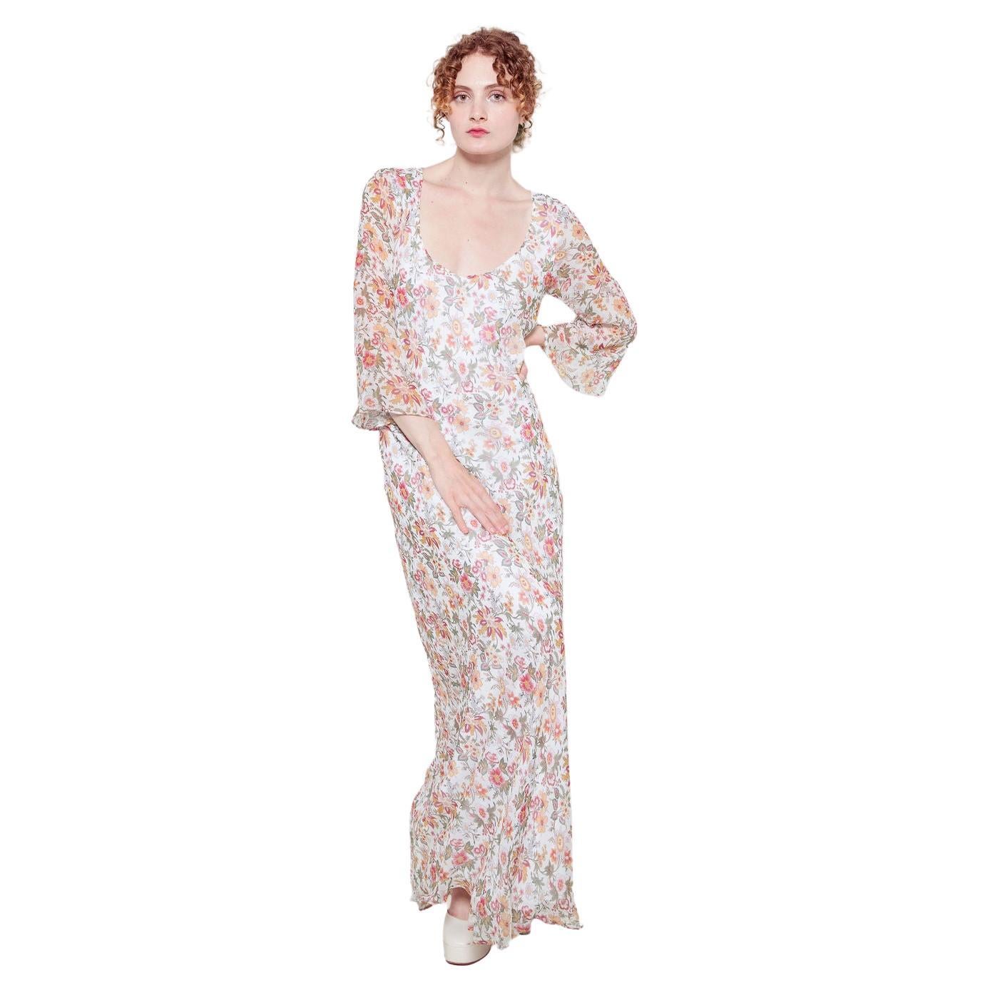 Jane Booke Floral Chiffon Dress With Slit