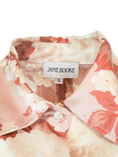 Jane Booke Floral Silk Cropped Shirt